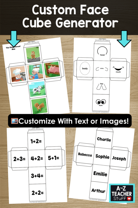 Free Printable Cube Pattern or Template - A to Z Teacher Stuff