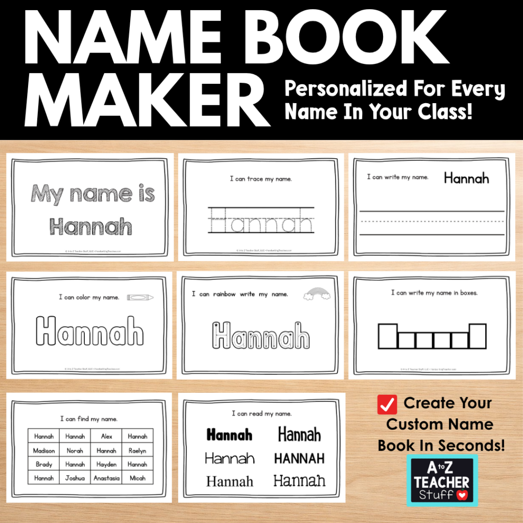 Printable Custom Name Book Maker