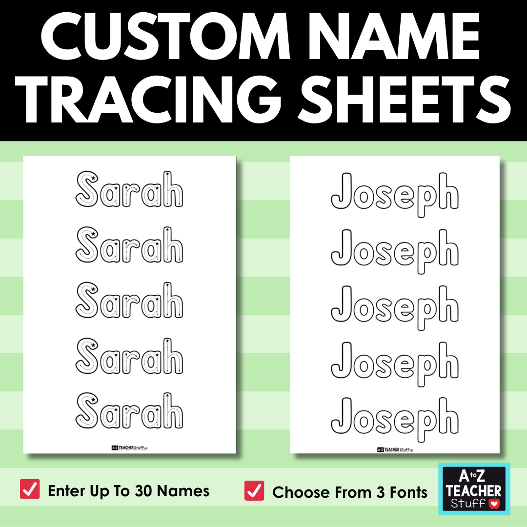 Printable Custom Name Sheets