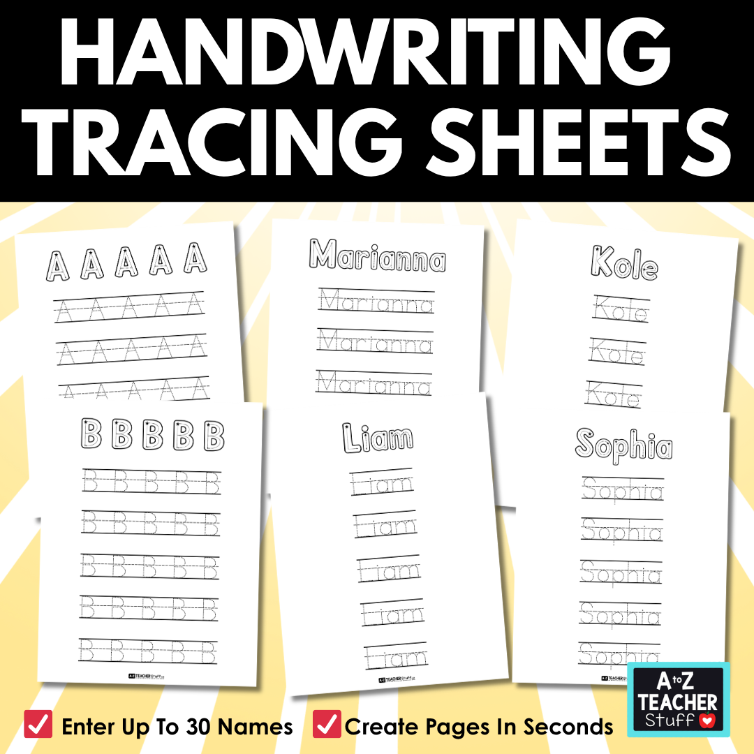 Handwriting Tracing Sheet Maker