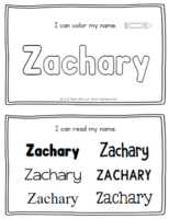 Printable Custom Name Book Maker Zachary Name Book