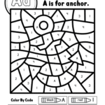 Anchor Color by Code Letter A Alphabet Printable