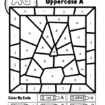 Color by Code Letter A Uppercase & Lowercase Alphabet Printable