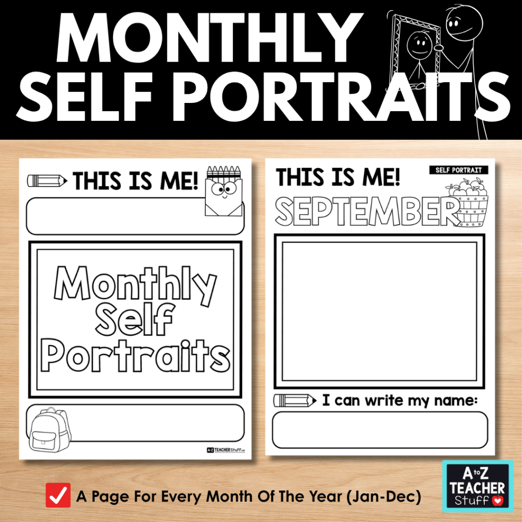 Monthly Self Portrait Printable Pages