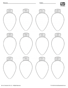 Christmas Lights Printable Coloring Page, Worksheet or Pattern