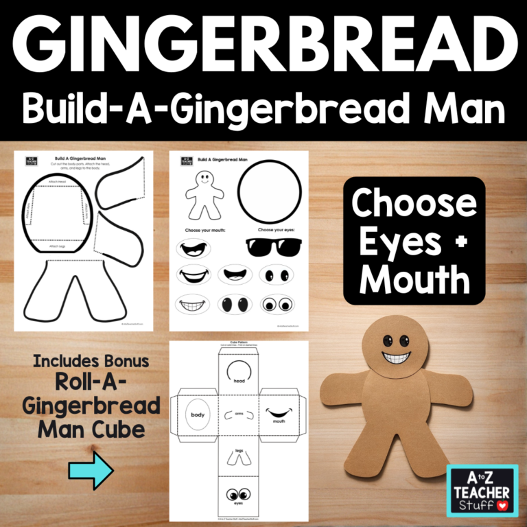 FREE Build A Gingerbread Man Printable Craft A to Z Teacher Stuff