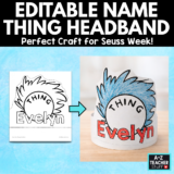 Editable Name Thing Headband for Seuss Week thing-headband