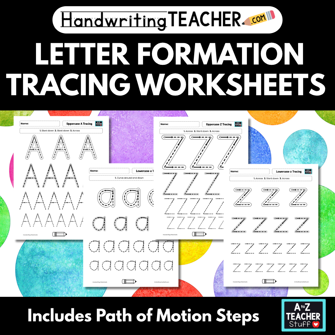 Path of Motion Uppercase and Lowercase Letter Formation Tracing Worksheets
