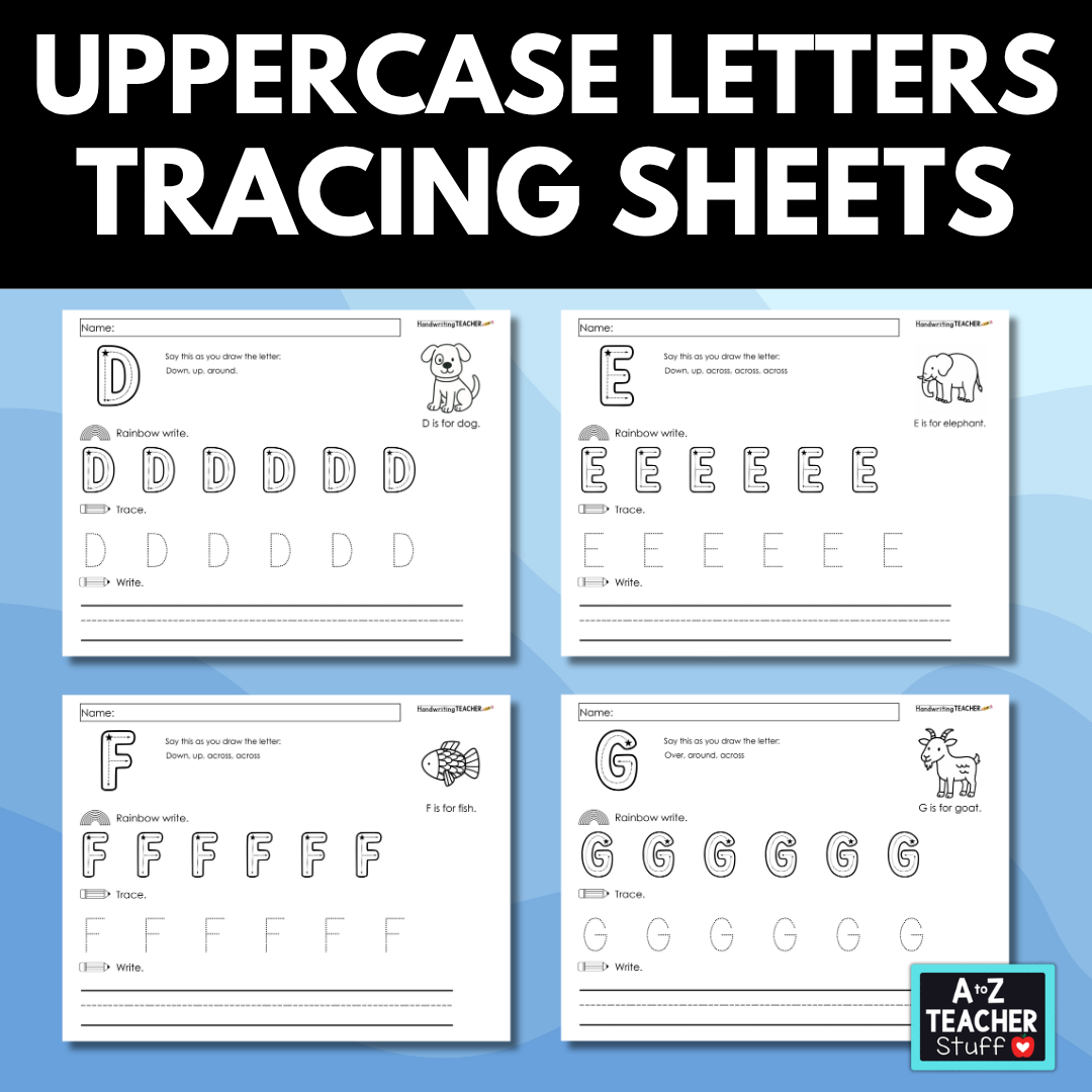 ABC Uppercase Letters Tracing Practice Sheets