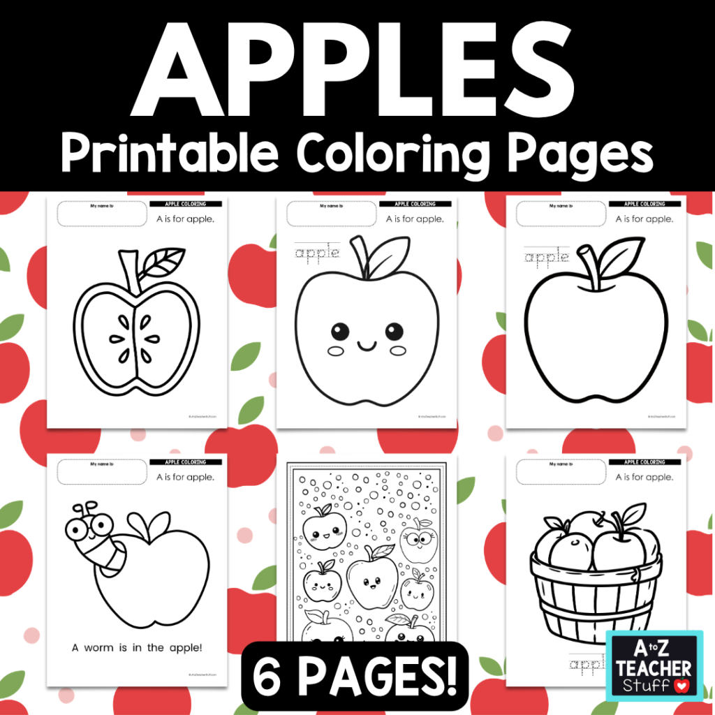Printable Apple Coloring Pages