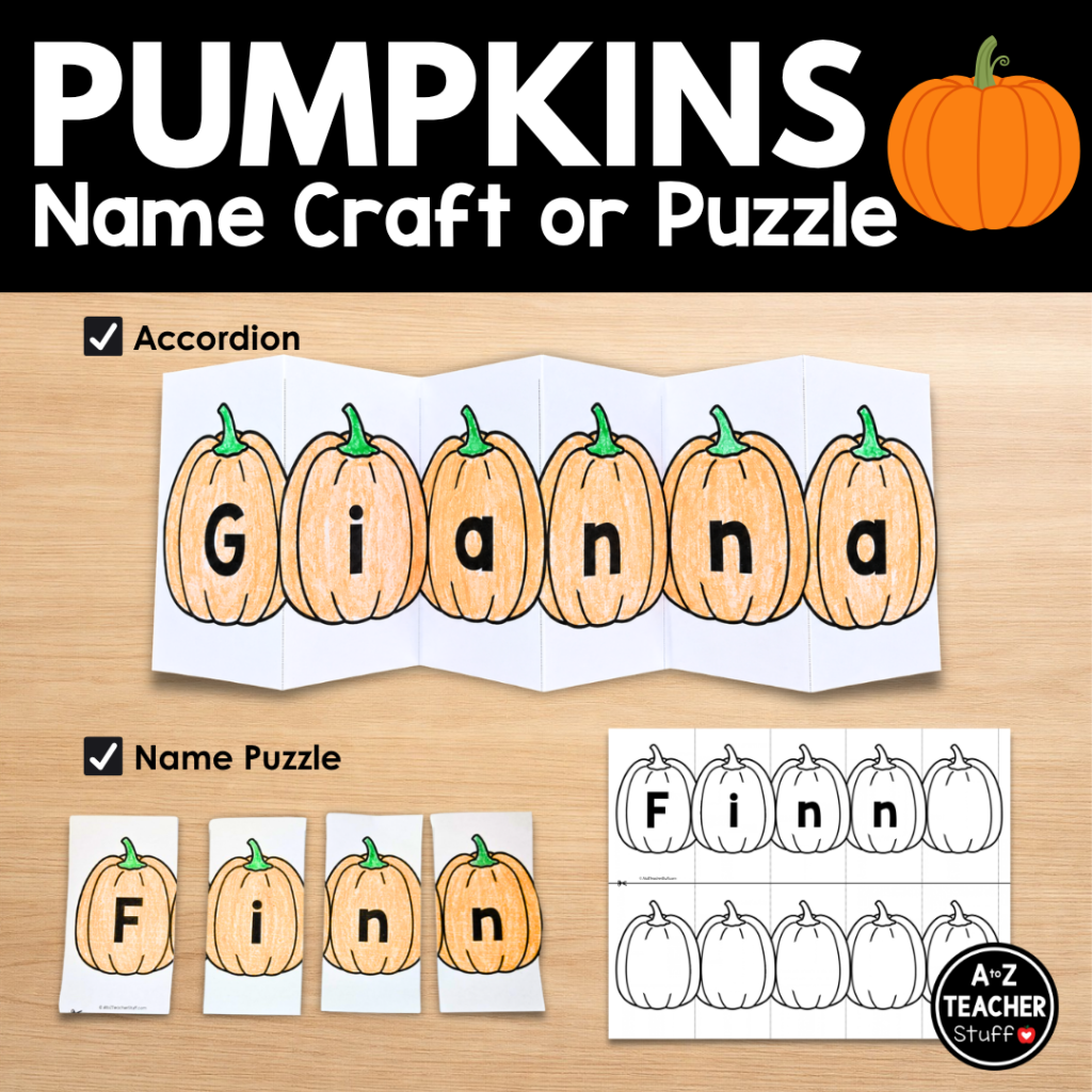 Pumpkin Name Activity - Name Puzzle or Craft