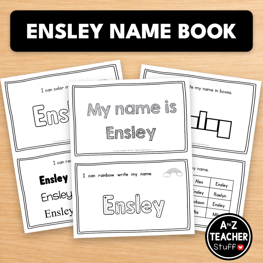 Ensley - Name Printables for Handwriting Practice
