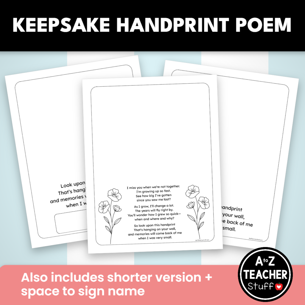 Keepsake Handprint Poems