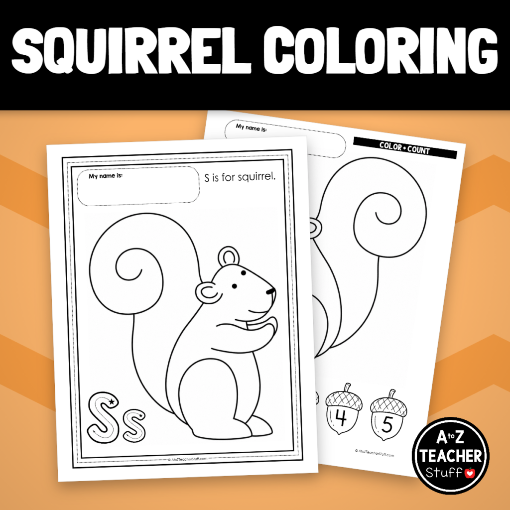 Squirrel Coloring Pages for Learning